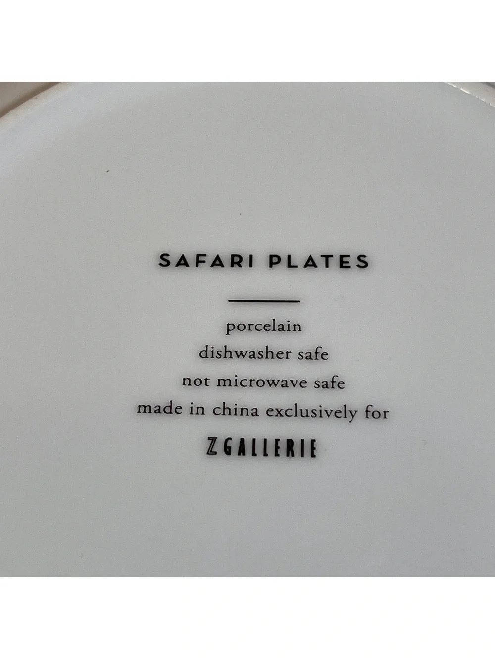 Set of 4 Safari Animal Plates with Real Gold Trim in Round Box